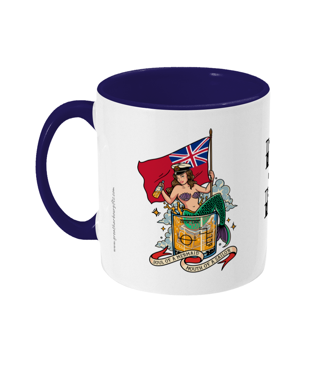 Sailor tattoo mug, Merchant Navy (MN) mermaid