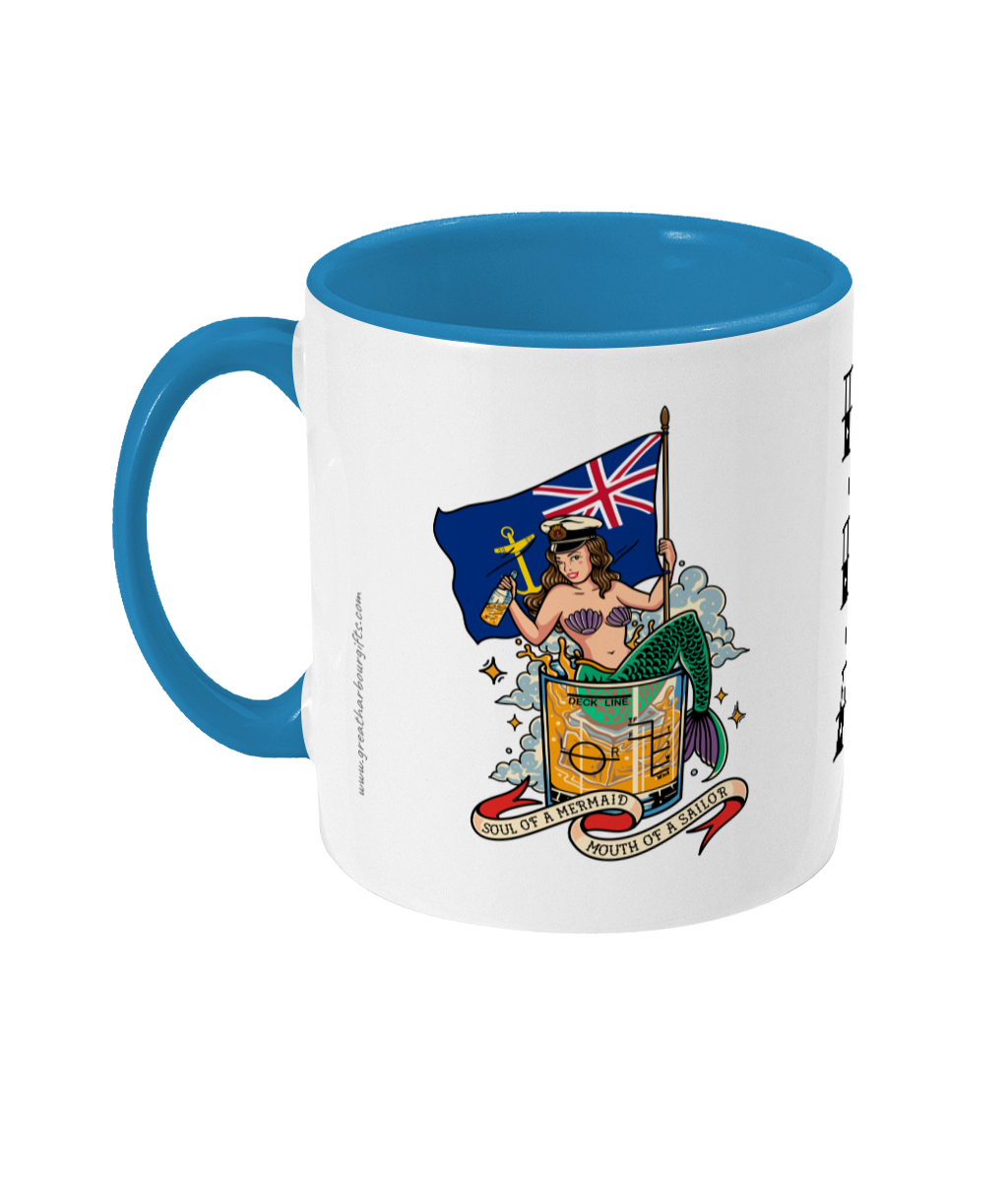 Sailor tattoo mug, Royal Fleet Auxiliary (RFA) mermaid