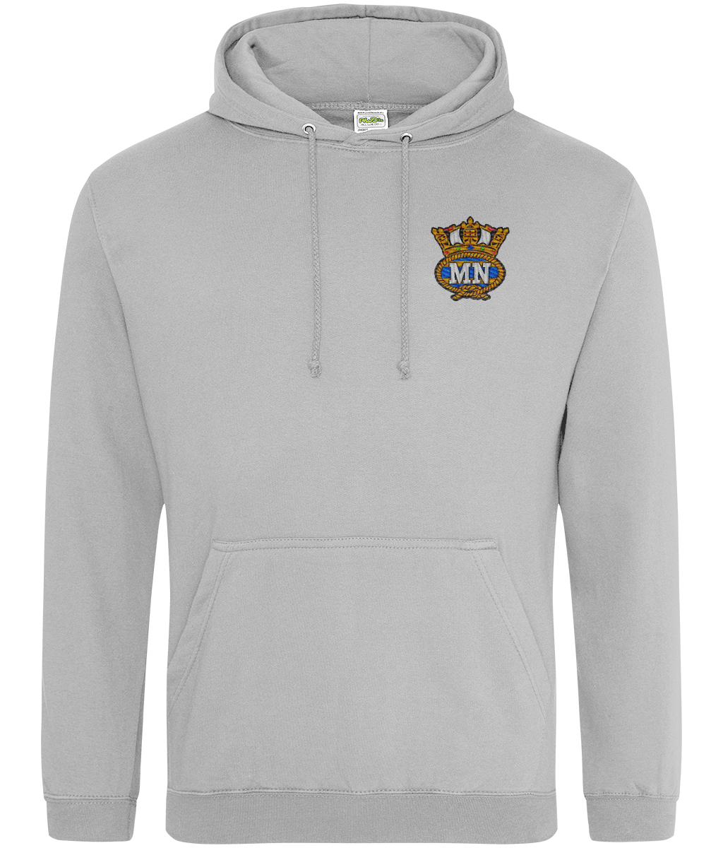 Ring-spun cotton unisex hoodie (Embroidered Merchant Navy crest)