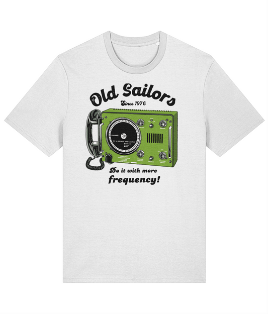 Organic cotton unisex t-shirt, Retro Sailor VHF radio (Light colour fabric)