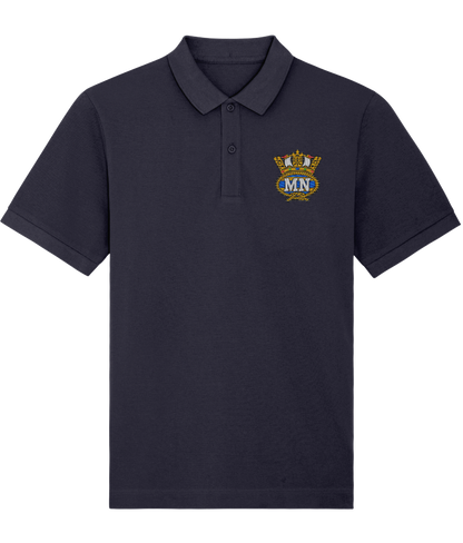 Organic cotton unisex polo shirt (Embroidered British Merchant Navy badge)