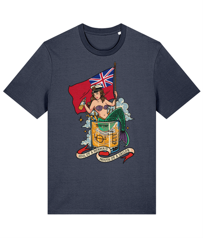 Organic cotton unisex t-shirt (Merchant Navy mermaid)