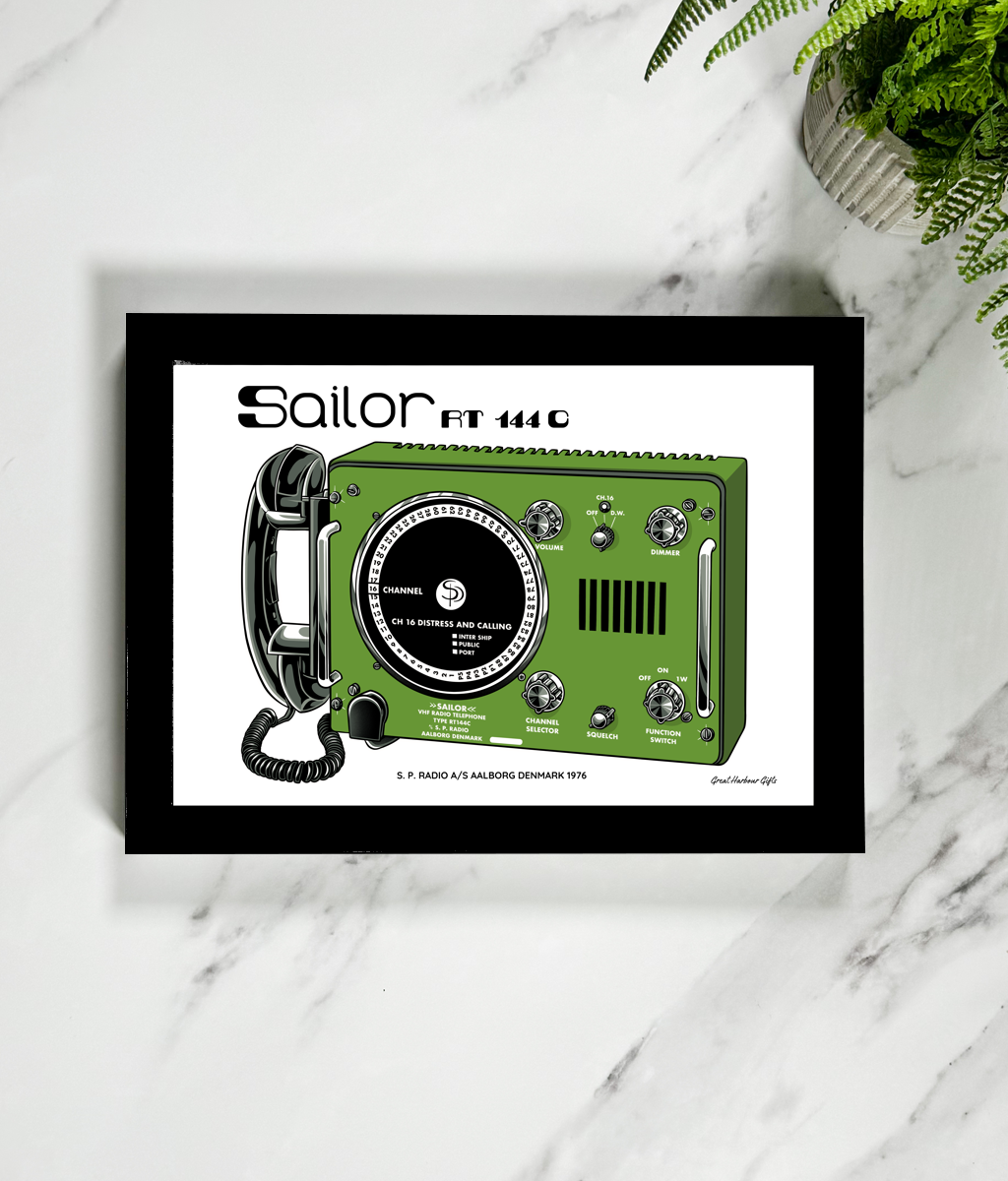 Framed wall art ( Vintage Sailor VHF radio RT144C)