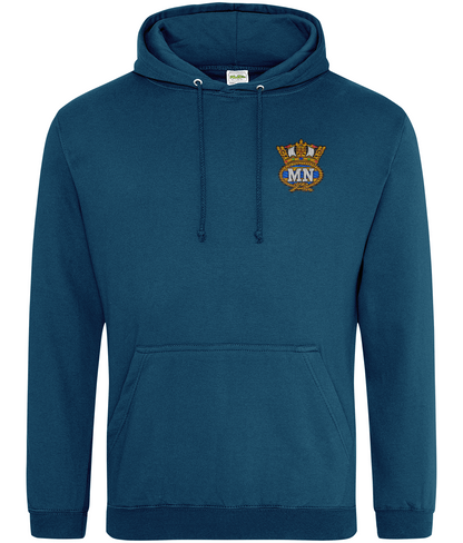 Ring-spun cotton unisex hoodie (Embroidered Merchant Navy crest)