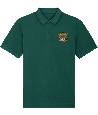 Organic cotton unisex polo shirt (Embroidered British Merchant Navy badge)