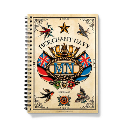 Softcover Notebook (Tattoo style Merchant Navy badge)