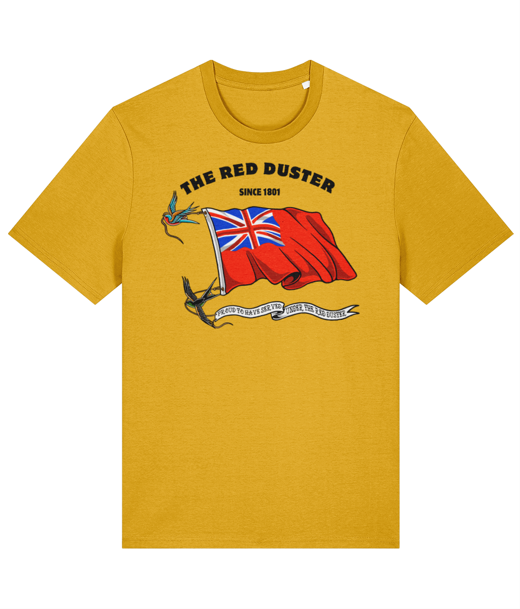 Organic cotton unisex t-shirt (Red duster and swallows)