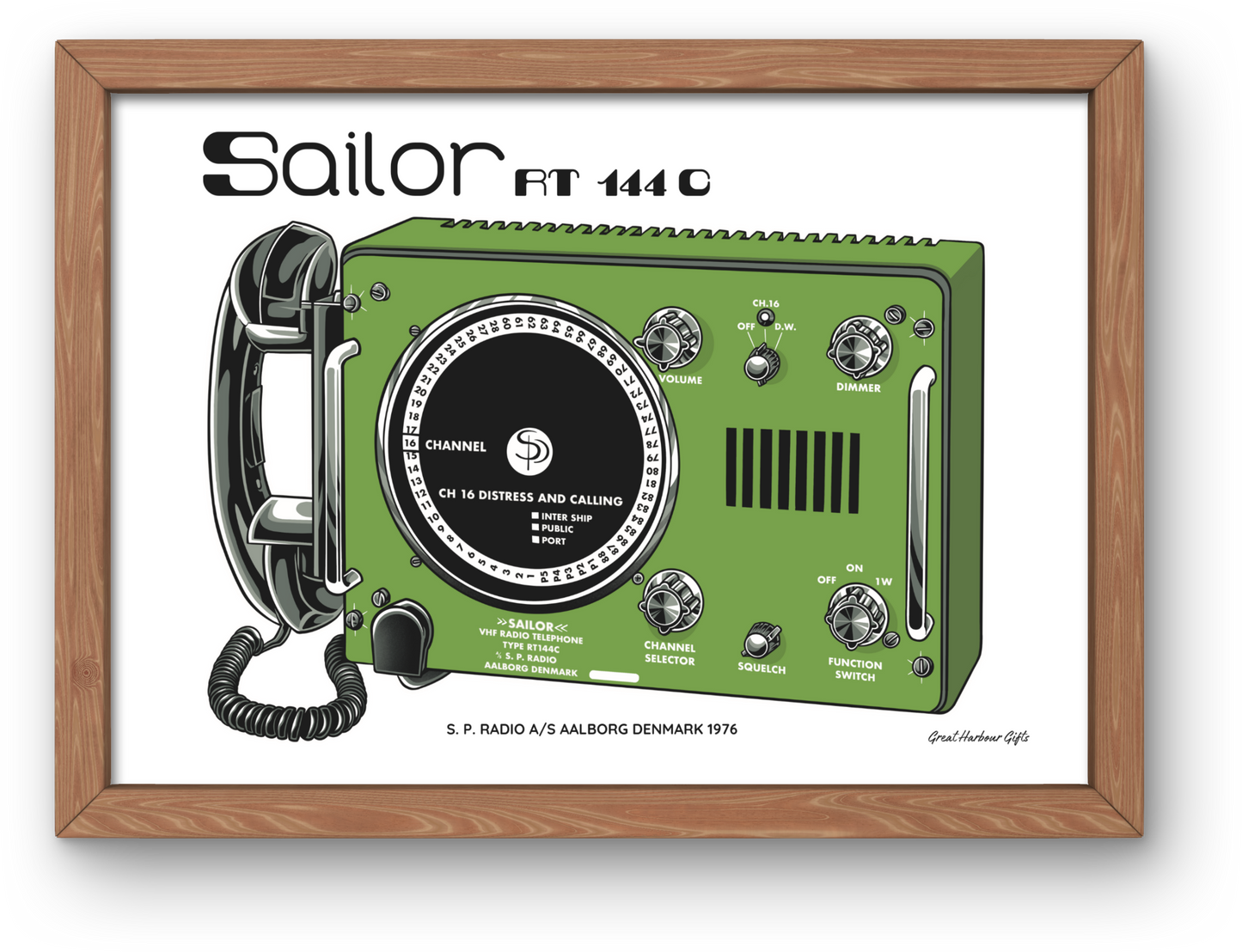 Framed wall art ( Vintage Sailor VHF radio RT144C)