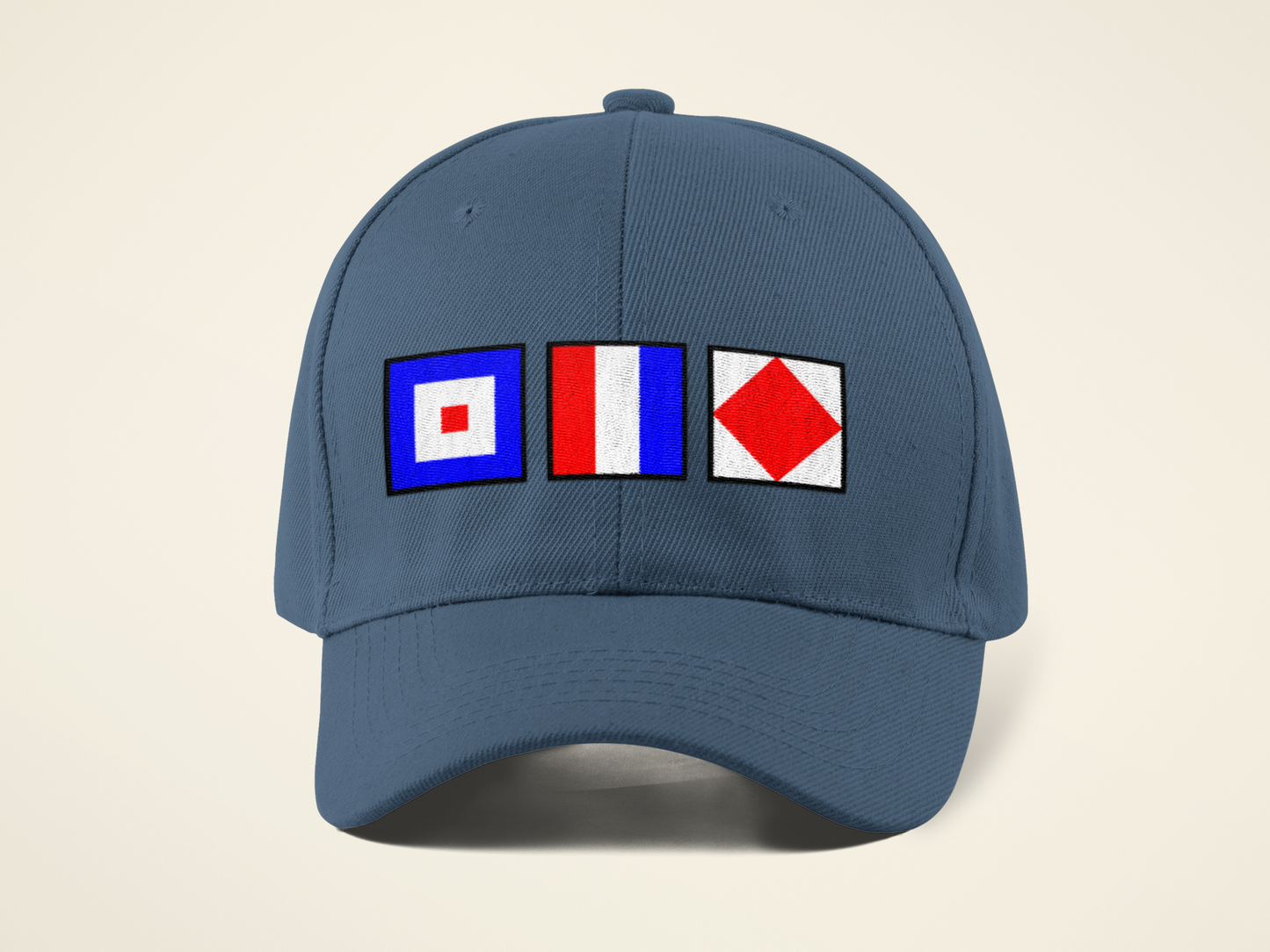 Cotton baseball cap (Embroidered nautical flags Whiskey, Tango, Foxtrot)