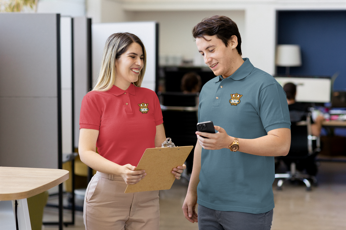 Organic cotton unisex polo shirt (Embroidered British Merchant Navy badge)