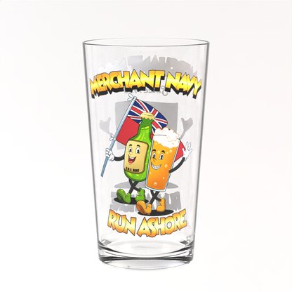 Pint glass, Merchant Navy run ashore